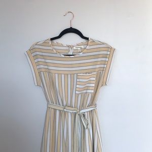 Monteau yellow and white striped dress - size S